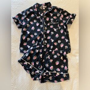 Women’s Victoria’s Secret Cotton blend PJ Set. XS.Excellent Condition.Black/Pink